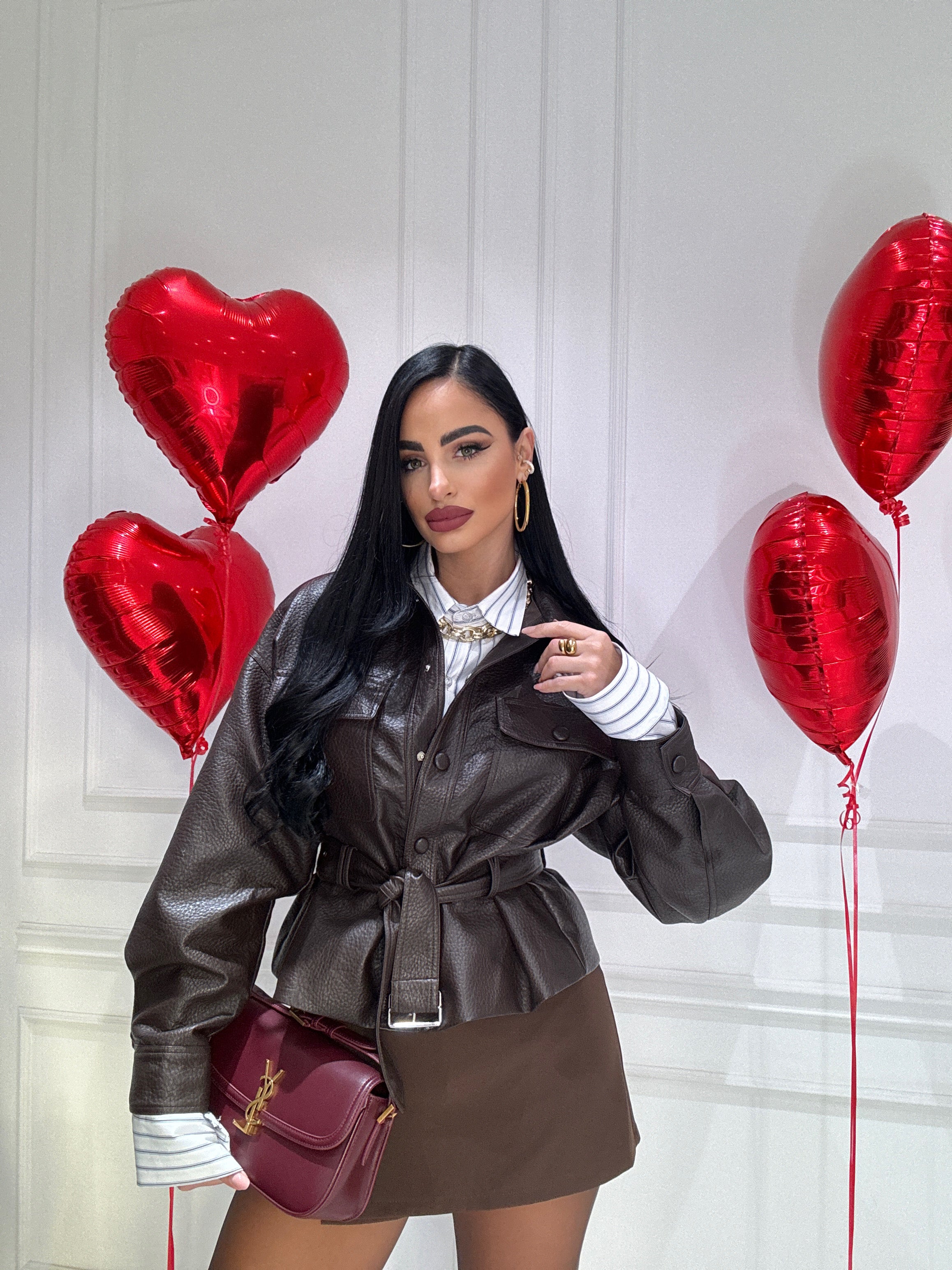 Giacca ecopelle choco