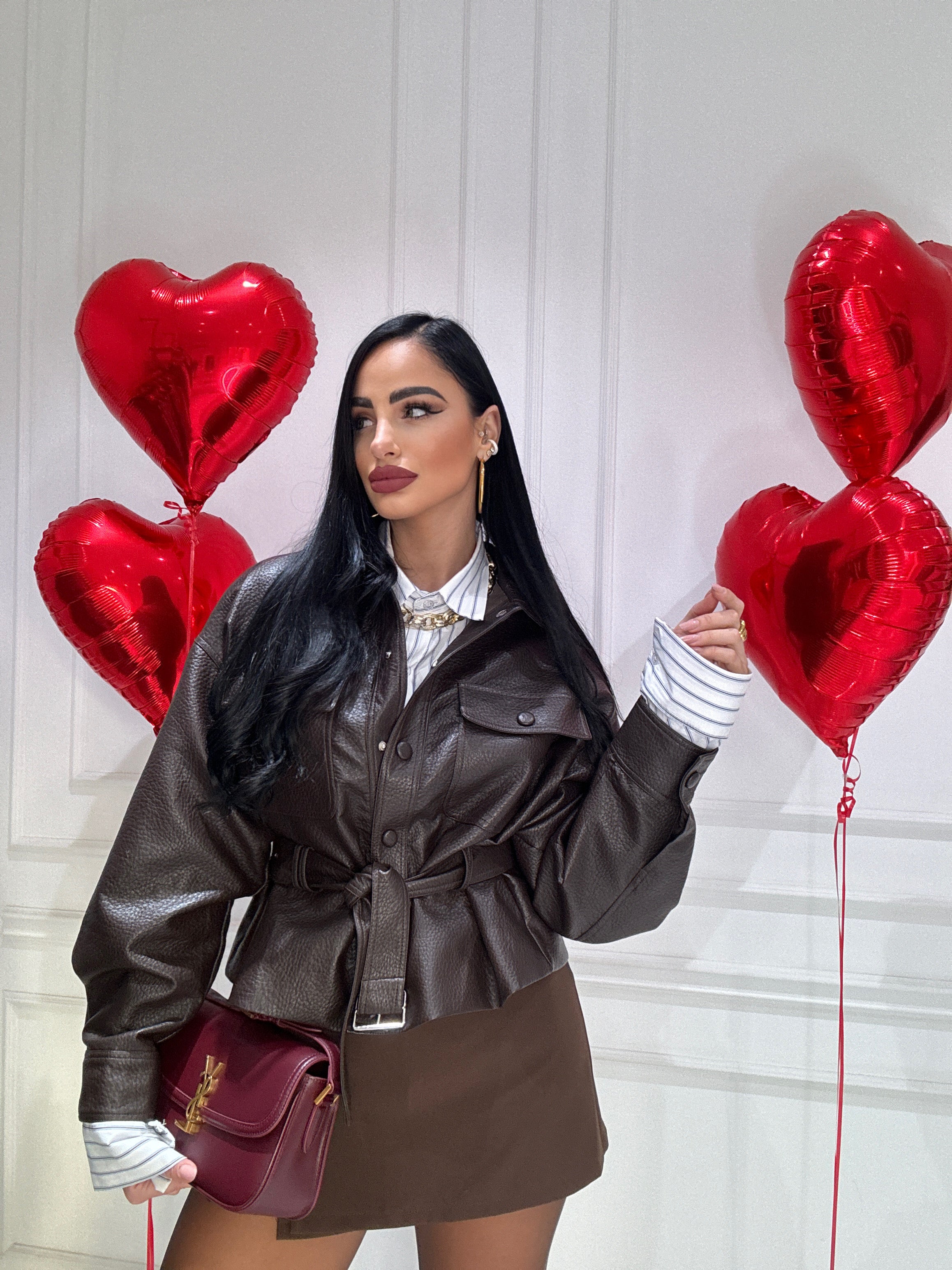 Giacca ecopelle choco