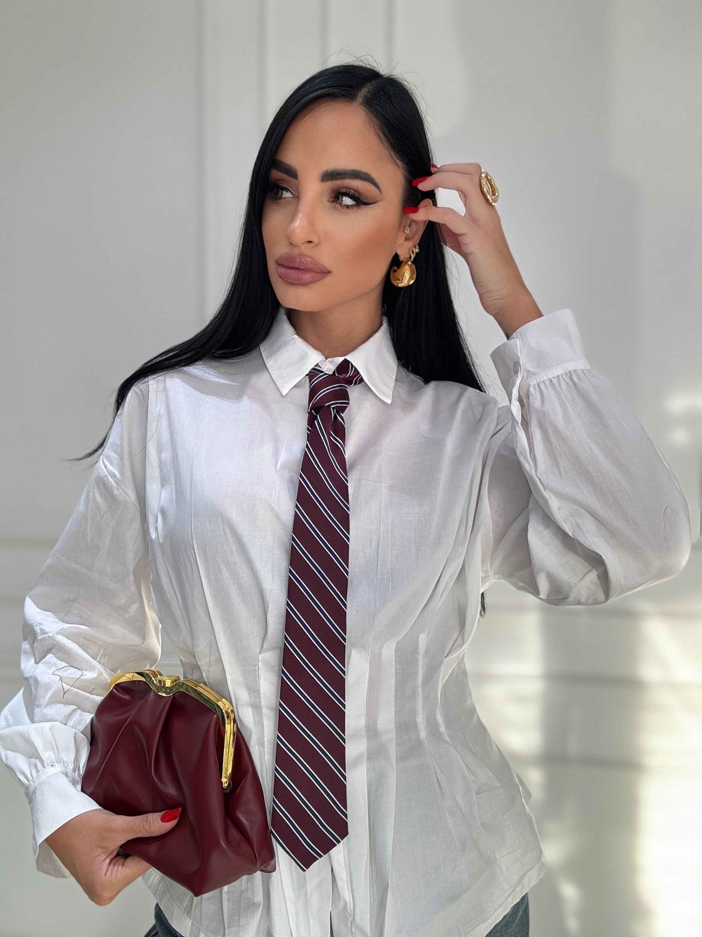 Cravatta bordeaux righe