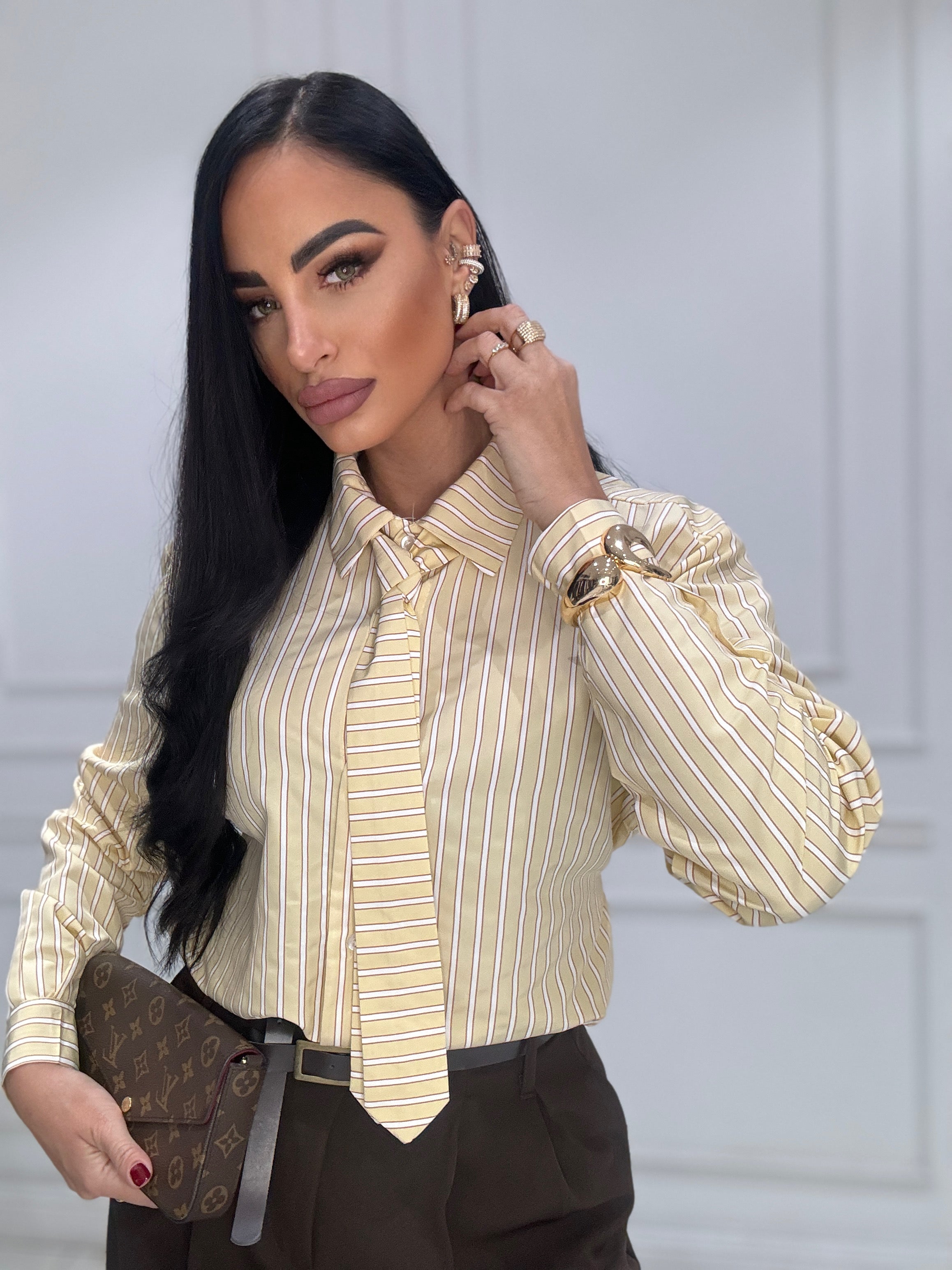 Camicia cravattina in cotone