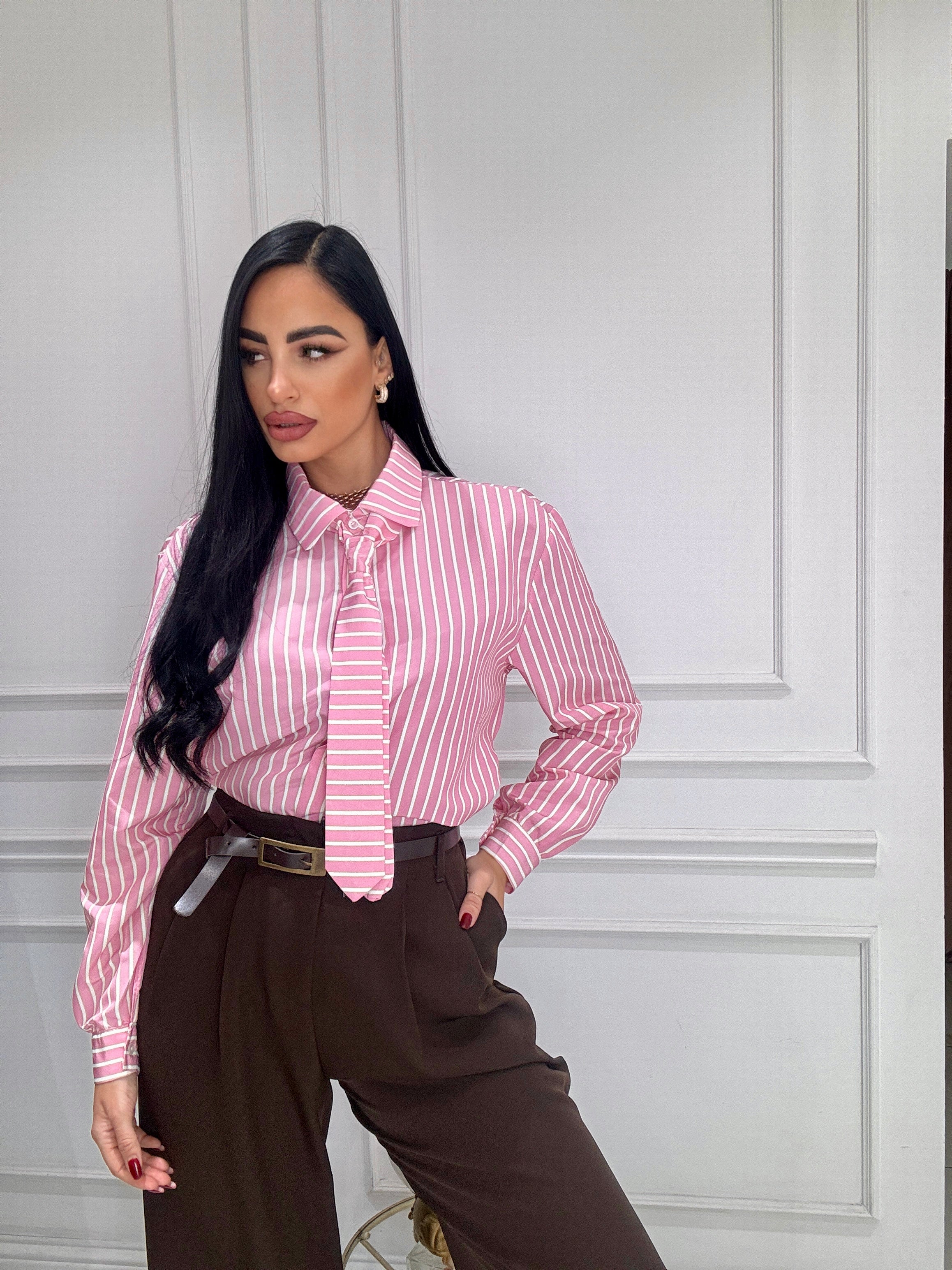 Camicia cravattina in cotone