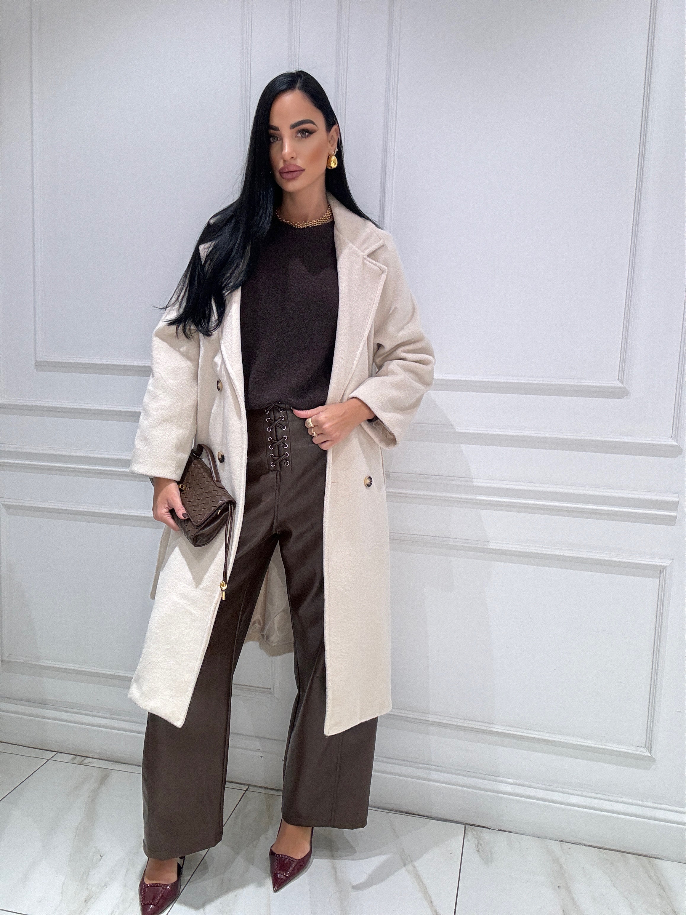 Cappotto modello trench pelo