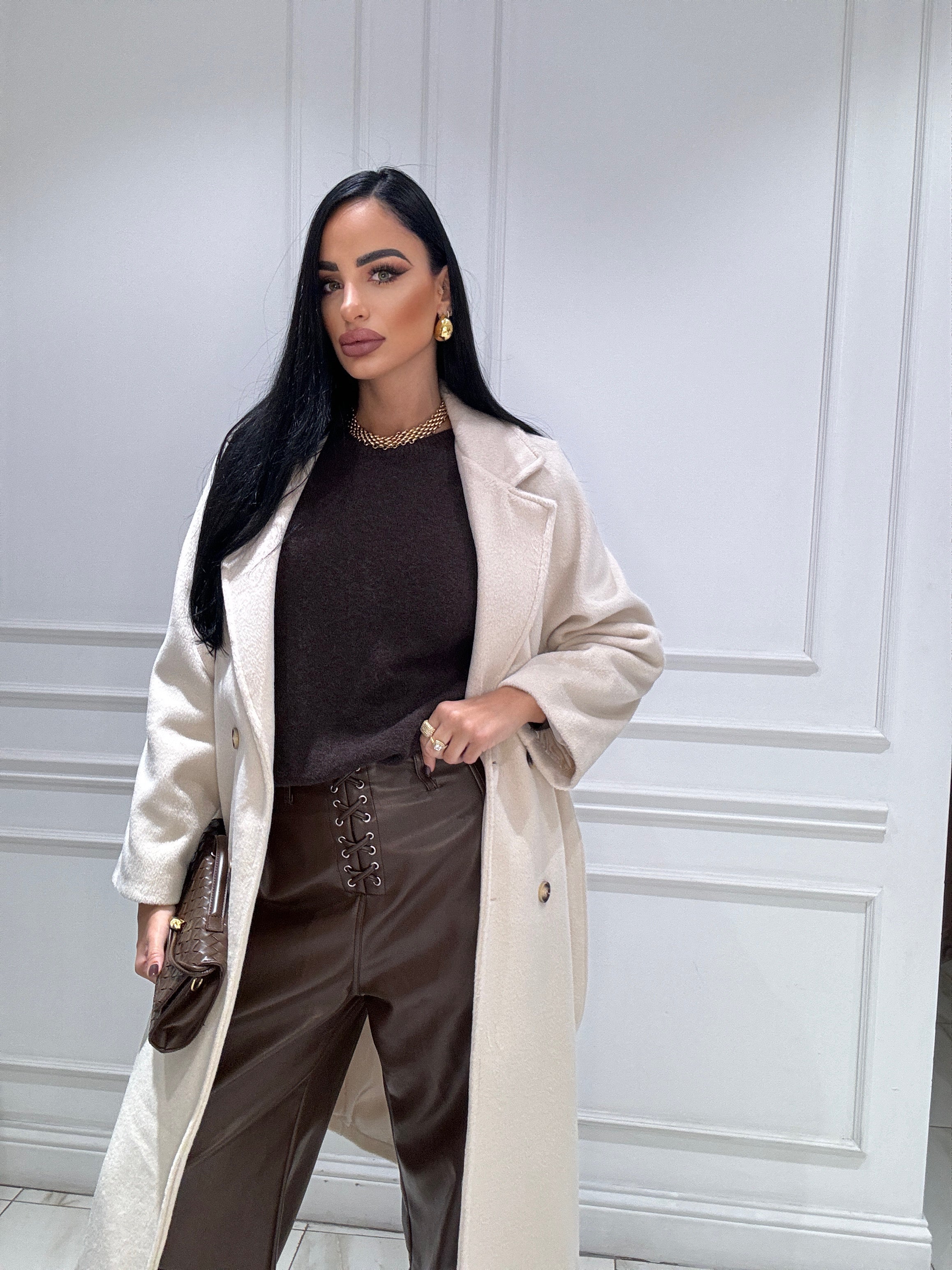 Cappotto modello trench pelo