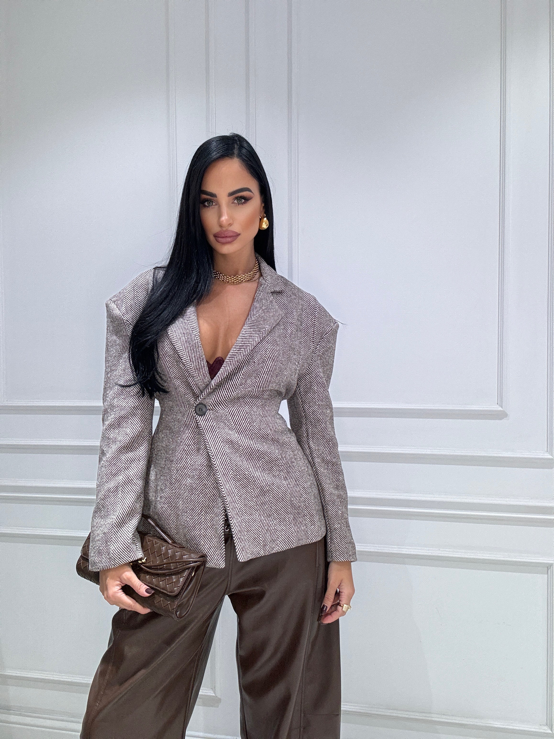 Blazer Beatrice spigato spallina