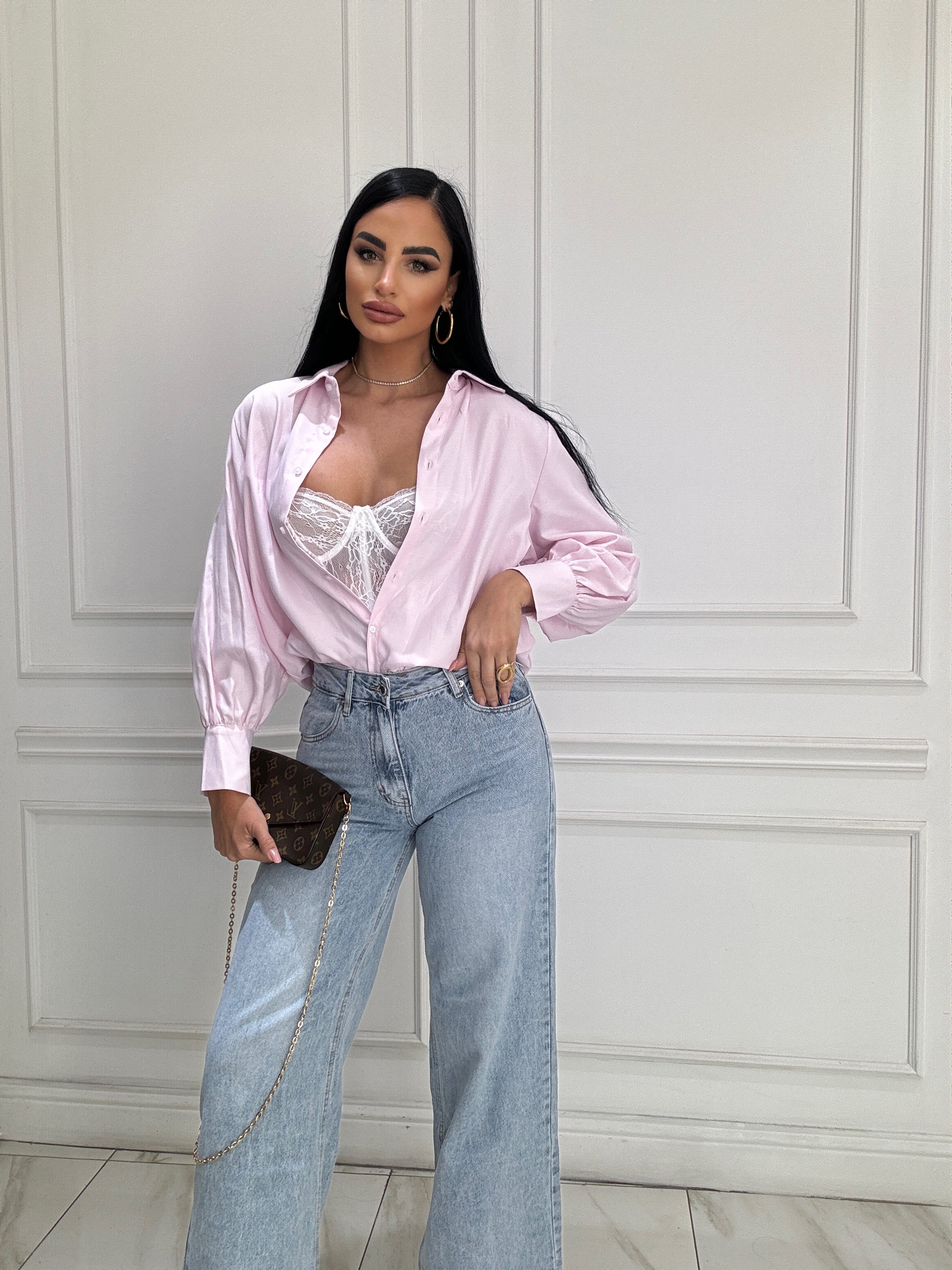 Jeans wide leg chiaro