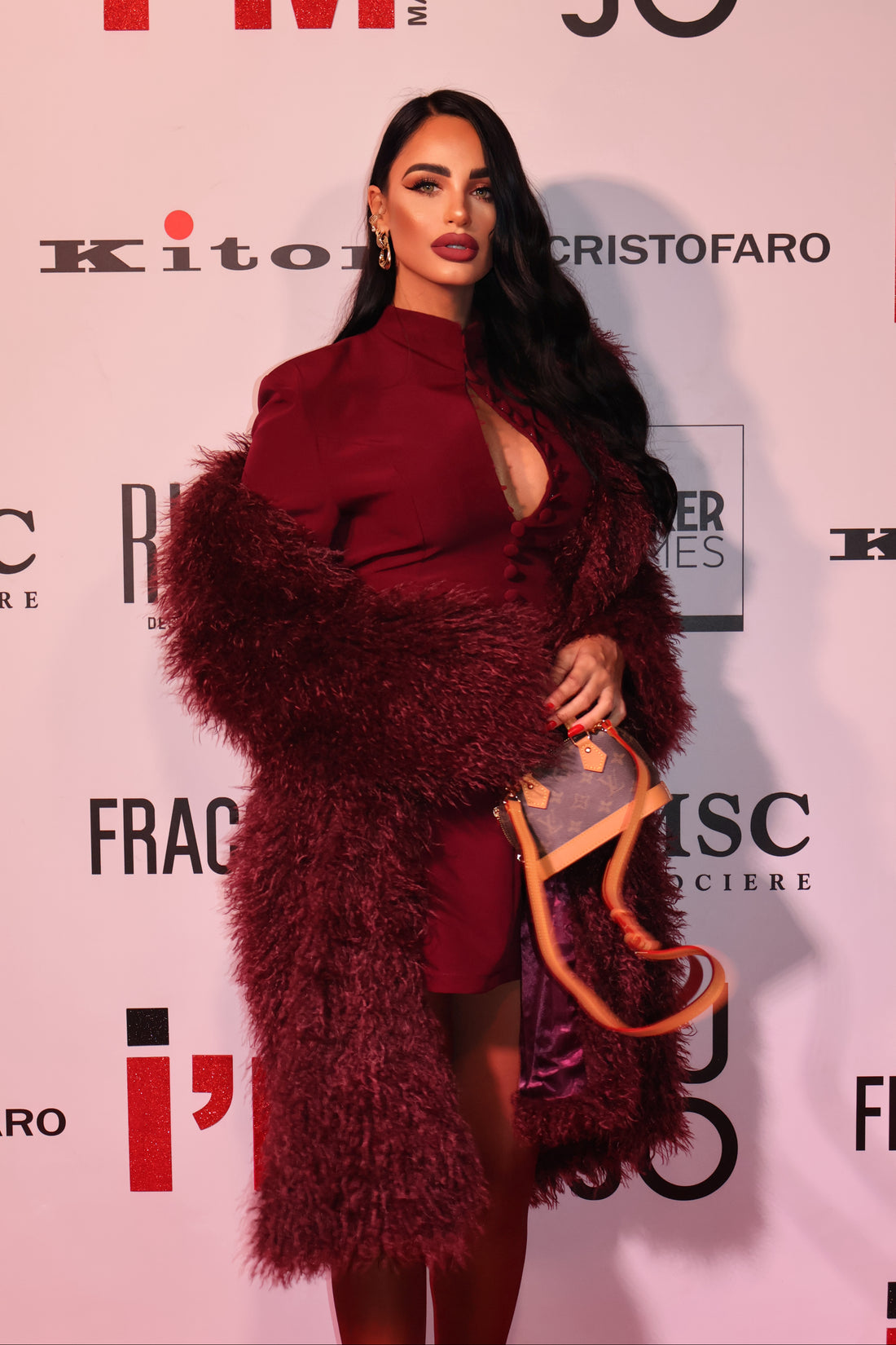 Pelliccia Mongolia bordeaux